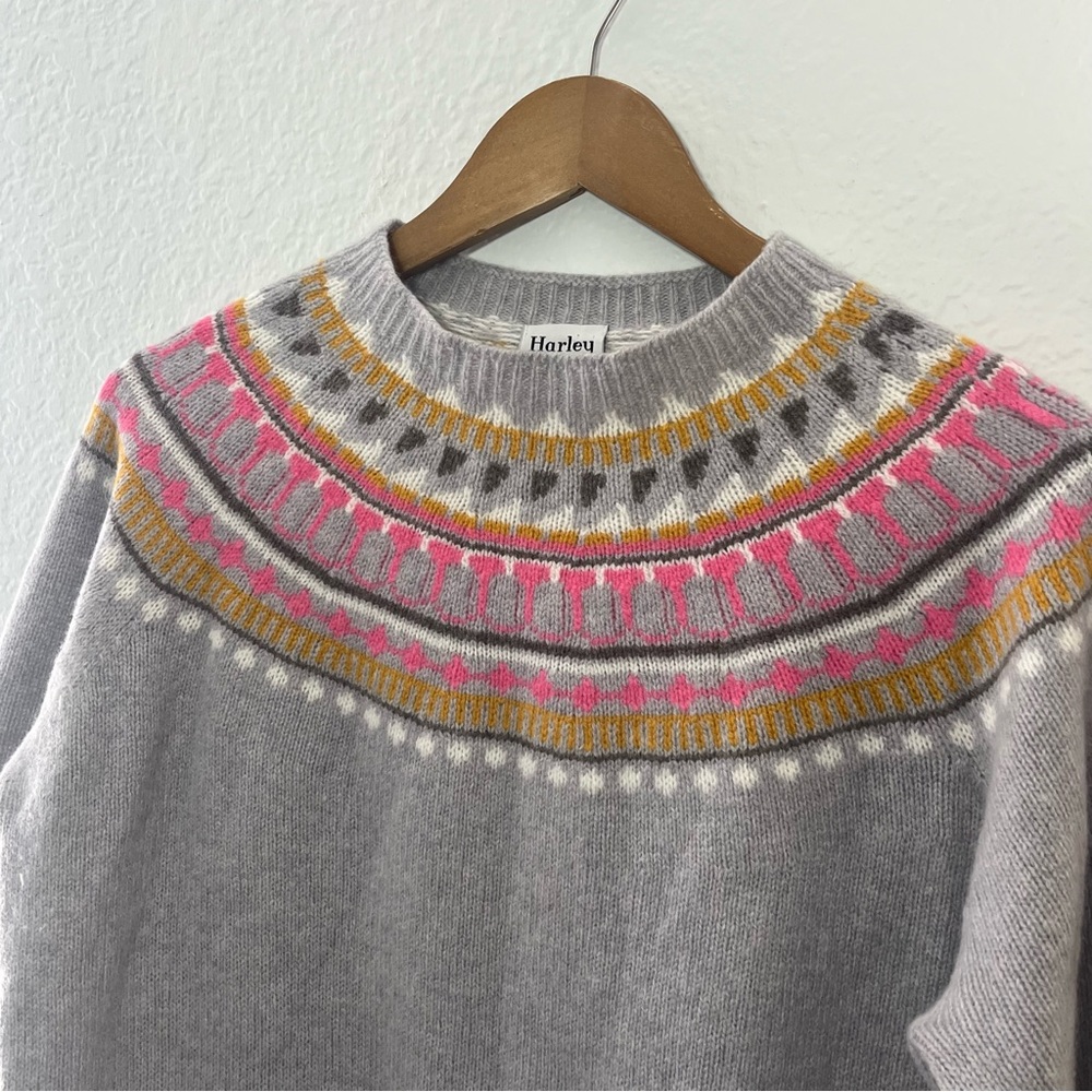J. Crew Harley Of Scotland lambswool crewneck sweater Size Large - Picture 5 of 10